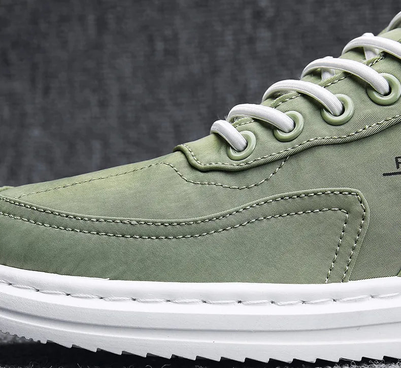 Men Sneakers Lace-up Letter Print Platform Canvas Shoes Sports