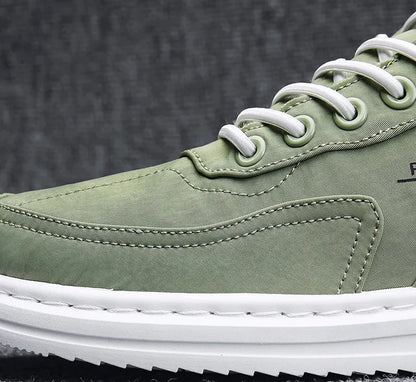 Men Sneakers Lace-up Letter Print Platform Canvas Shoes Sports