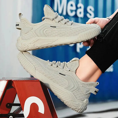 Breathable Flying Mesh Sports Shoes Casual Lightweight Lace-up Sneakers For Men