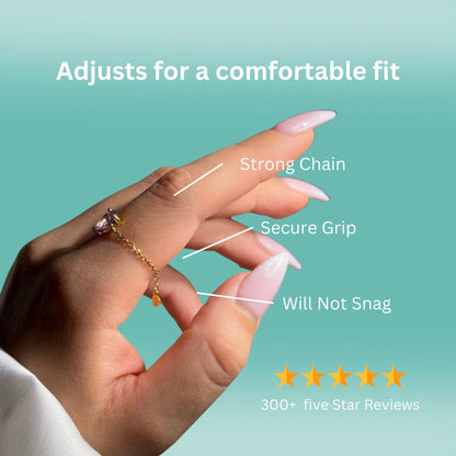 Purple Amethyst Self-Love Chain Ring