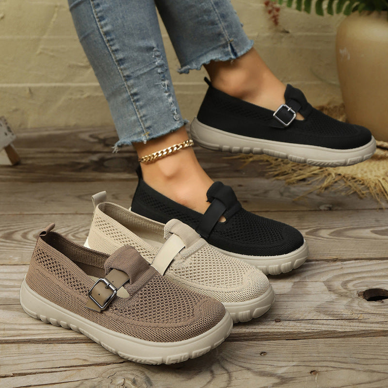 Breathable And Comfortable Sneaker Slip-on Soft Bottom Walking