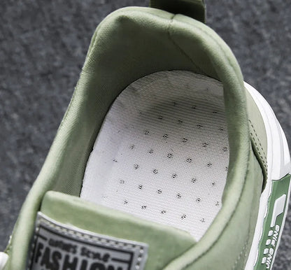 Men Sneakers Lace-up Letter Print Platform Canvas Shoes Sports